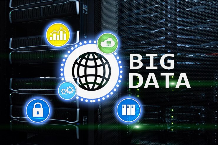 Foto gran servidor de análisis de datos internet y tecnología