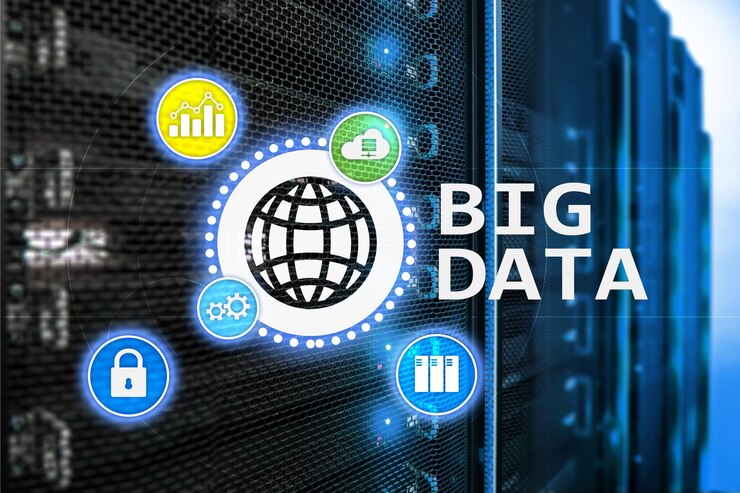 Foto gran servidor de análisis de datos internet y tecnología
