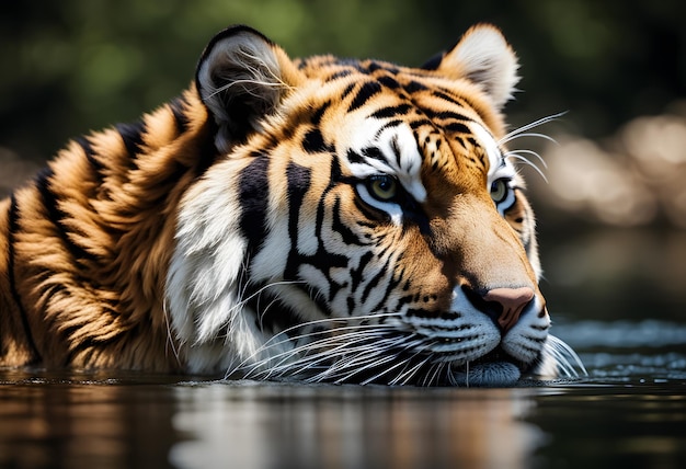 un gran tigre en el río