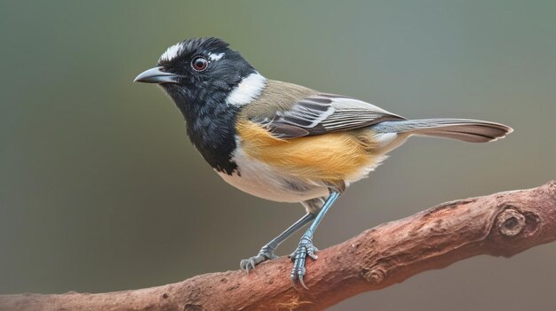 Foto gran tit en la rama parus mayor