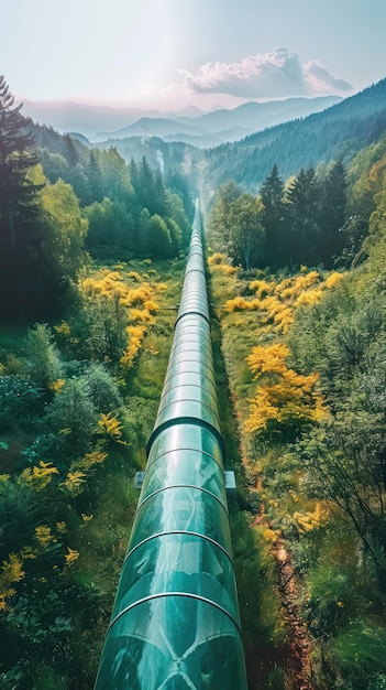 Una gran tubería en el bosque