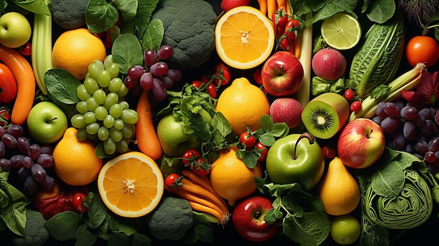 Una gran variedad de frutas y verduras