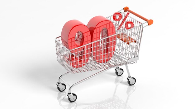 Gran venta 90 por ciento de descuento en carrito de compras