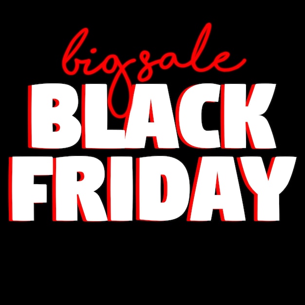 Foto gran venta black friday banner diseño minimalista publicidad de promoción de tipografía negra roja y blanca