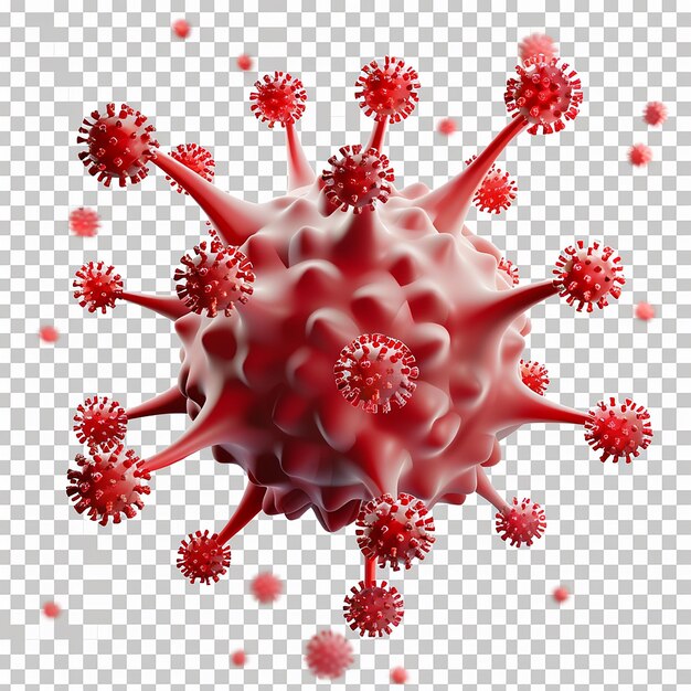 Foto un gran virus rojo con un centro rojo y un punto rojo en el centro