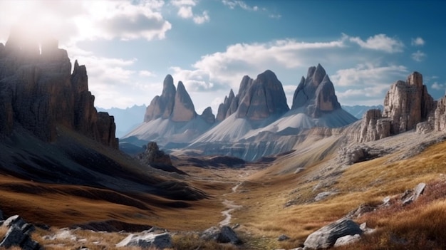 Gran vista desde la montaña con vistas.