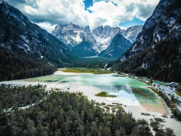 Una gran vista sobre el lago Landro.