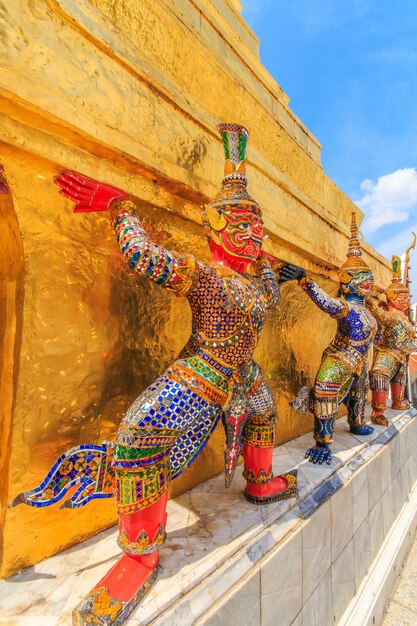 La gran vista de Wat Phra Kaeo