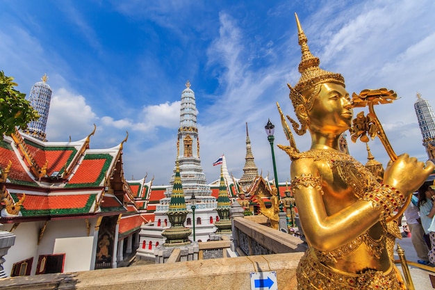 La gran vista de Wat Phra Kaeo