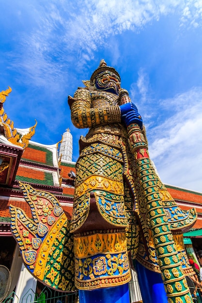 La gran vista de Wat Phra Kaeo