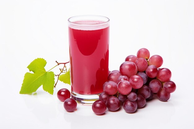 Foto granadas de vista frontal con un vaso de jugo y una paja roja en una pared de madera