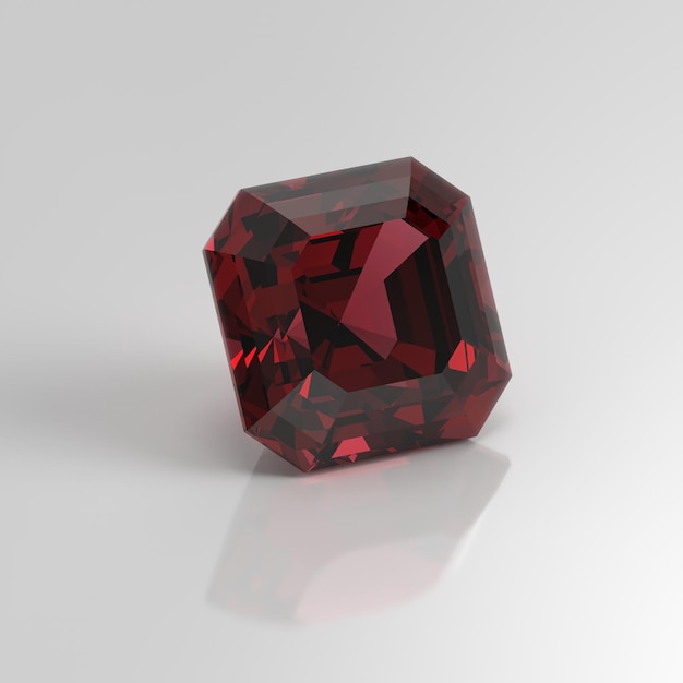 Granat-Edelstein-Asscher 3D-Rendering