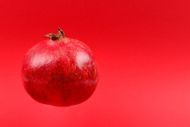 Granatapfel auf rotem Grund.