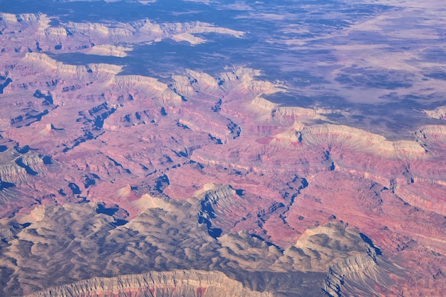 Foto grand canyon national park in arizona luftansicht aus dem flugzeug unesco-weltgeschichtsstätte usa