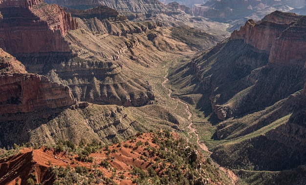 Grand Canyon South Rim vista aérea de helicóptero