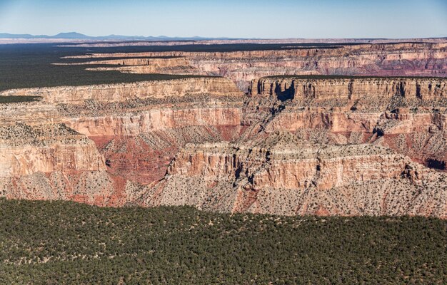 Grand Canyon South Rim vista aérea de helicóptero