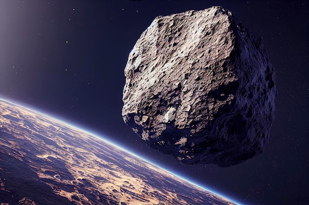 Grande asteroide no espaço asteroides potencialmente perigosos asteroide no espaço sideral