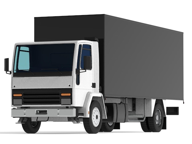 Grande caminhão preto com um modelo de semi-reboque para colocar gráficos renderização 3d