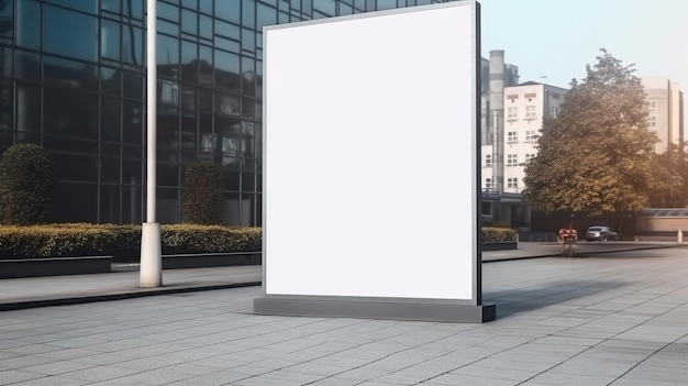 Grande cartaz realista de IA generativo simulado em branco para publicidade de apresentação