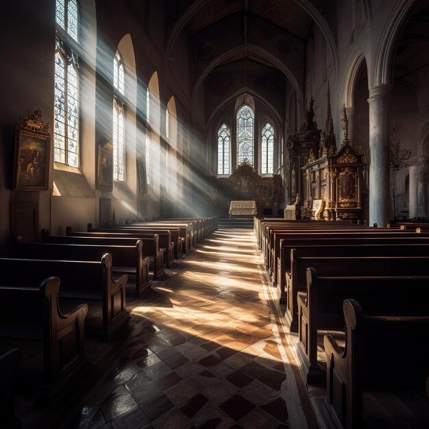 grande catedral vazia da igreja