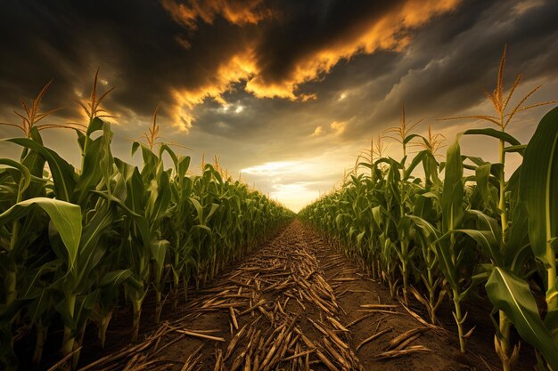 Foto grande fazenda de milho