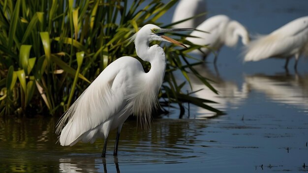 Foto grande garça ardea alba