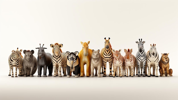 Grande grupo de fauna africana safari animais selvagens generativo ai