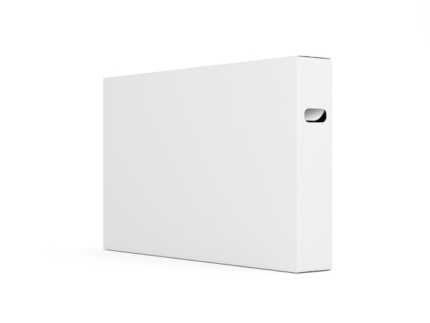 Grande maquete de caixa branca para renderização em 3d de tv
