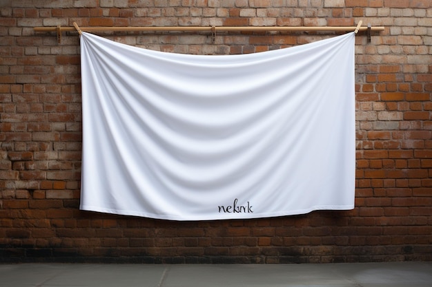Foto grande modelo de bandeira branca simples