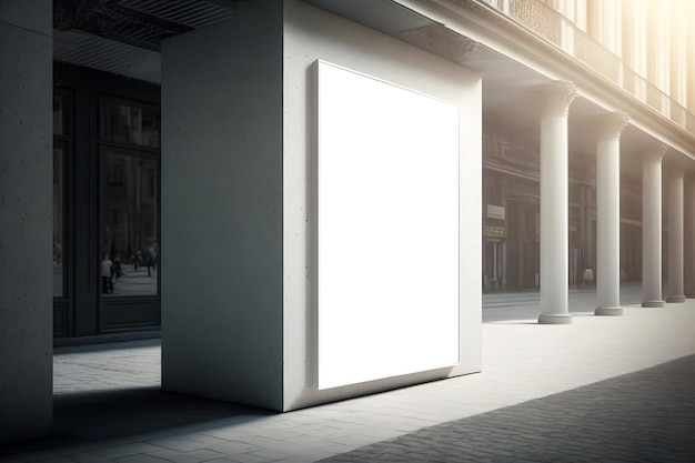 Grande modelo de outdoor em branco ao ar livre com maquete de espaço de cópia em branco