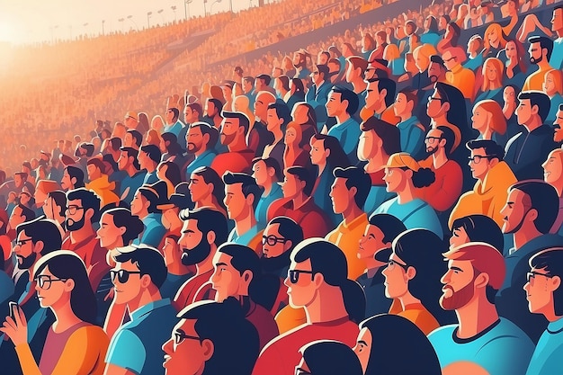 Grande multidão de pessoas a assistir a um concerto ou a um evento desportivo