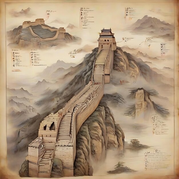 Foto grande muralha da china ai