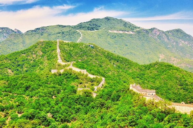 Foto grande muralha da china seção mitianyu