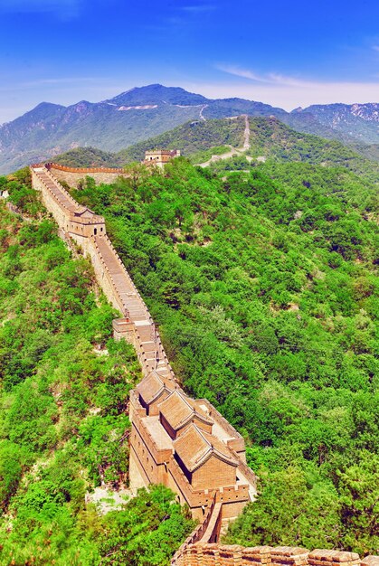 Foto grande muralha da china seção mitianyu