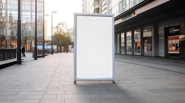 Grande outdoor de rua realista de IA generativa ou cartaz simulado em branco para publicidade de apresentação