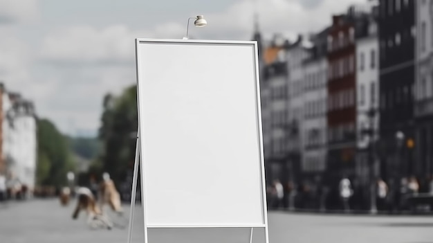 Grande outdoor de rua realista de IA generativa ou cartaz simulado em branco para publicidade de apresentação