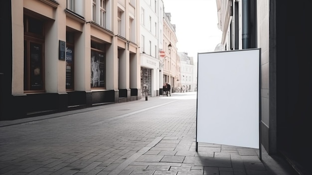 Grande outdoor de rua realista de IA generativa ou cartaz simulado em branco para publicidade de apresentação