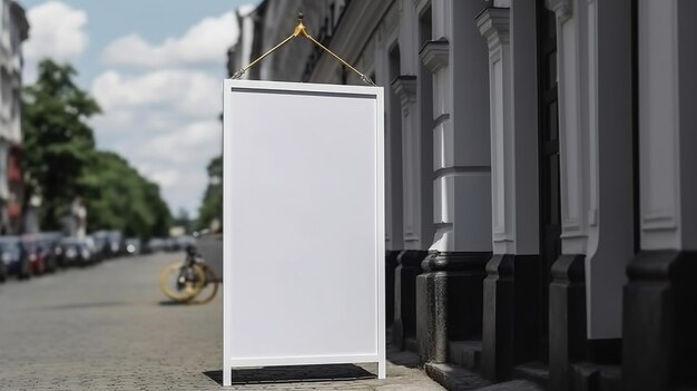 Grande outdoor de rua realista de IA generativa ou cartaz simulado em branco para publicidade de apresentação