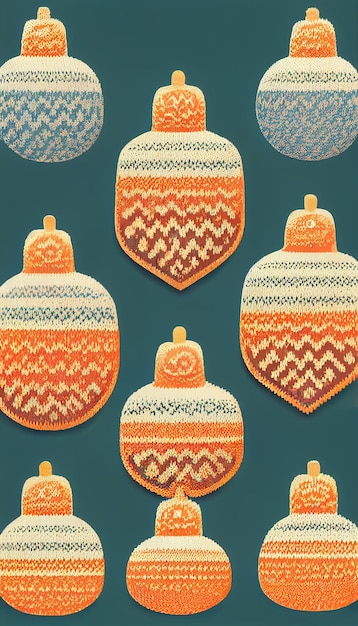 Grande padrão de bola de natal em aquarela conceito de convite de festa de ano novo Ilustração de aquarela desenhada de mãoInteriores de elementos de decoração aconchegante de natal em fundo brancoModelo para convitesaudações