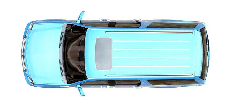 Foto grande suv premium azul sobre um fundo branco. renderização 3d.