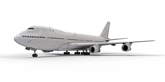 Foto grandes aviones de pasajeros de gran capacidad para vuelos transatlánticos largos.