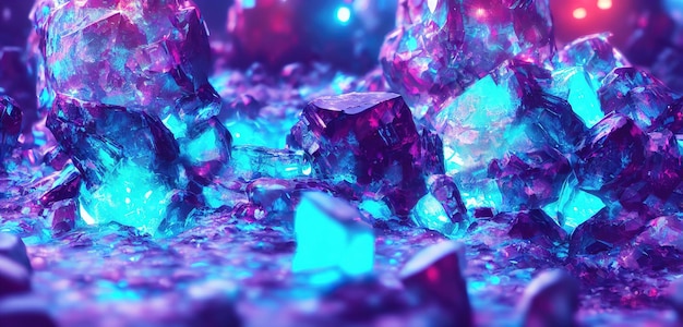 Grandes cristales azules primer plano Cristal Apatita cuarzo topacio aguamarina joyería azul zafiro turmalina diamante 3d ilustración