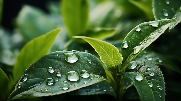 Foto grandes e bonitas gotas de água de chuva transparente