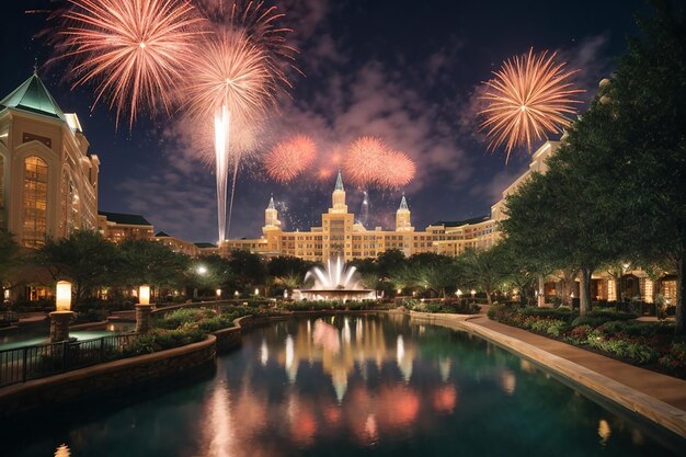 Grandes fuegos artificiales para celebrar el Año Nuevo