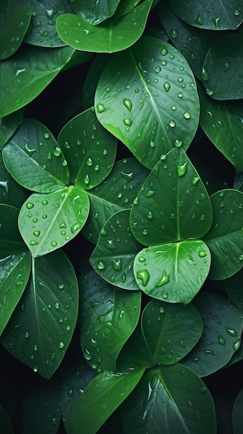 Grandes hojas verdes Bosque de plantas verdes acuáticas en Sao Miguel Azores Portug Wallpaper Generative AI