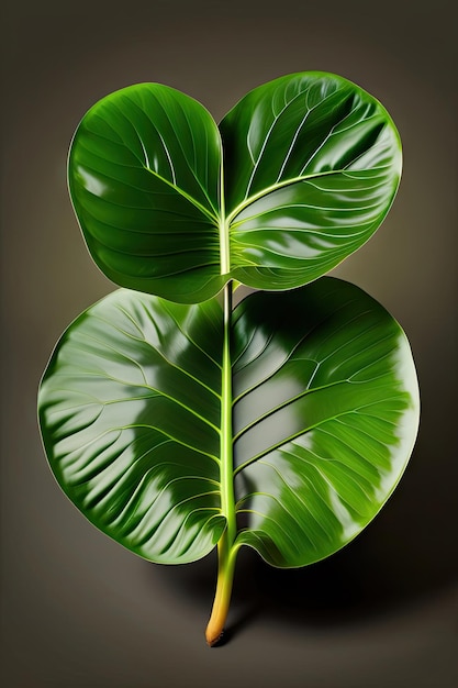 Grandes hojas verdes en forma de corazón de oreja de elefante o taro Colocasia especie el follaje tropical pla