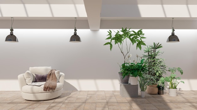 Grandes interiores de lujo modernos y luminosos Ilustración de maqueta de sala de estar Representación 3D Imagen generada digitalmente por computadora