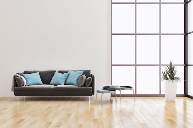 Grandes interiores de lujo modernos y luminosos Ilustración de la sala de estar Imagen generada digitalmente por computadora de renderizado 3D