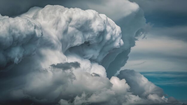 Grandes nubes grises de primer plano