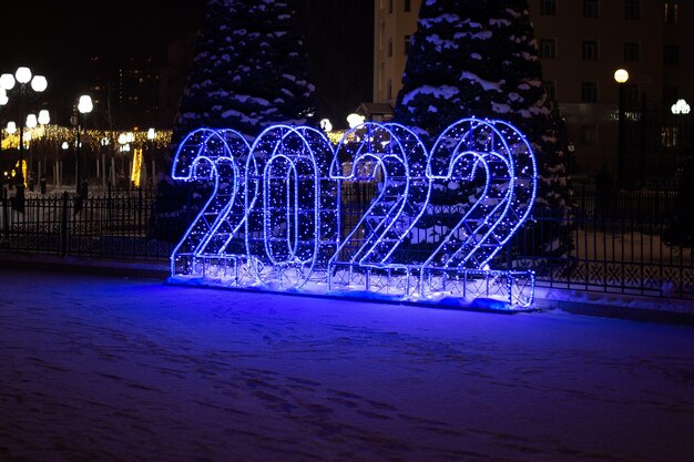 Grandes números led 2022 guirnalda navideña decoración para la ciudad